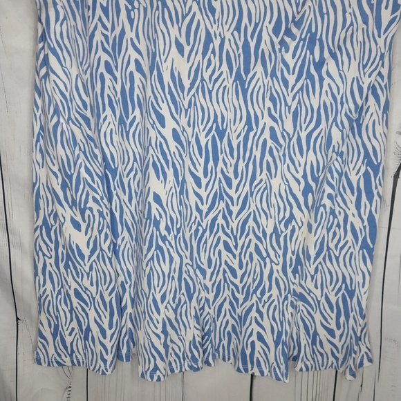 Diane Von Furstenberg A-Line Sea Twig Midi Skirt Blue And White Size 2x - Picture 8 of 9